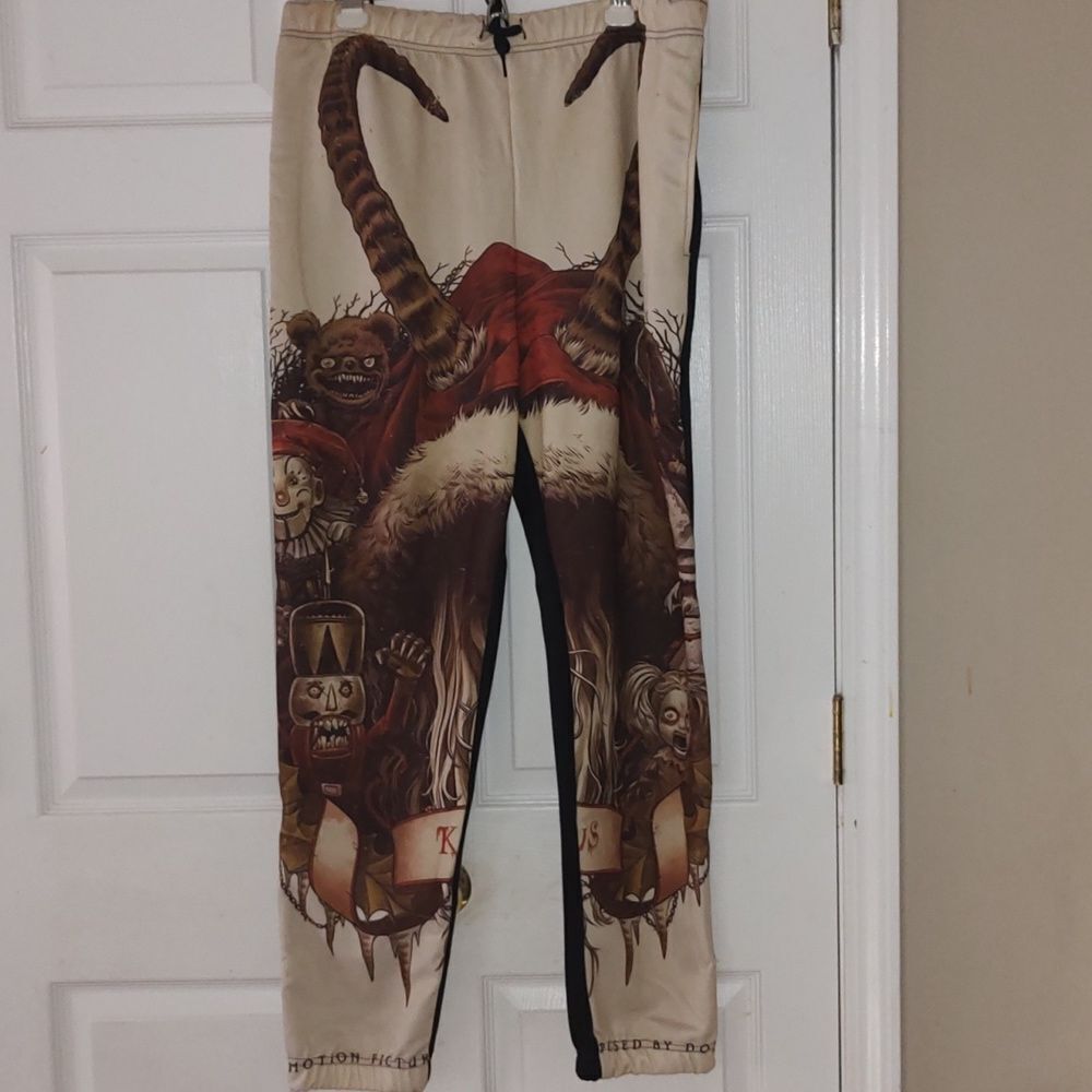 Krumpus christmas comedy horror sweatpants joggers nutcracker, clown bear  Sz XL